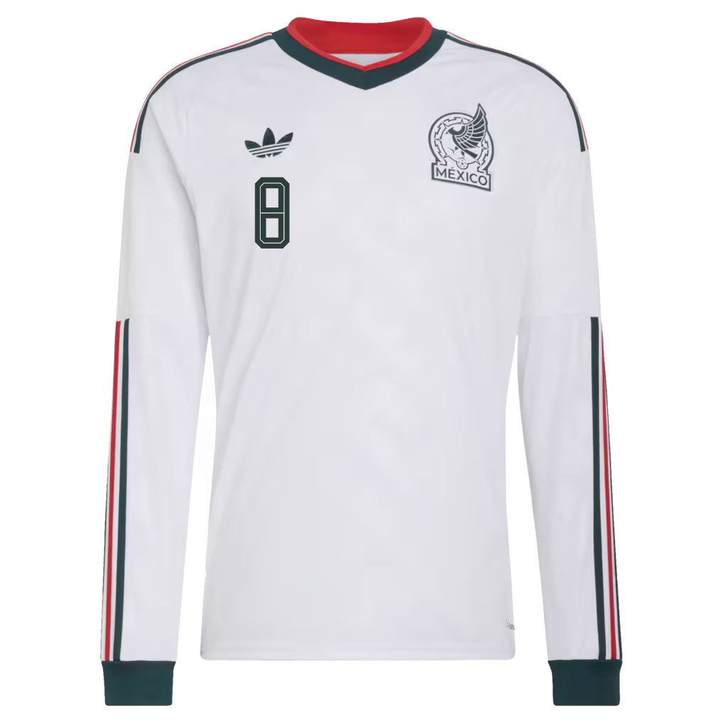 Carlos Rodríguez 8 Mexico National Team 2026 Away Long Sleeve Jersey - White