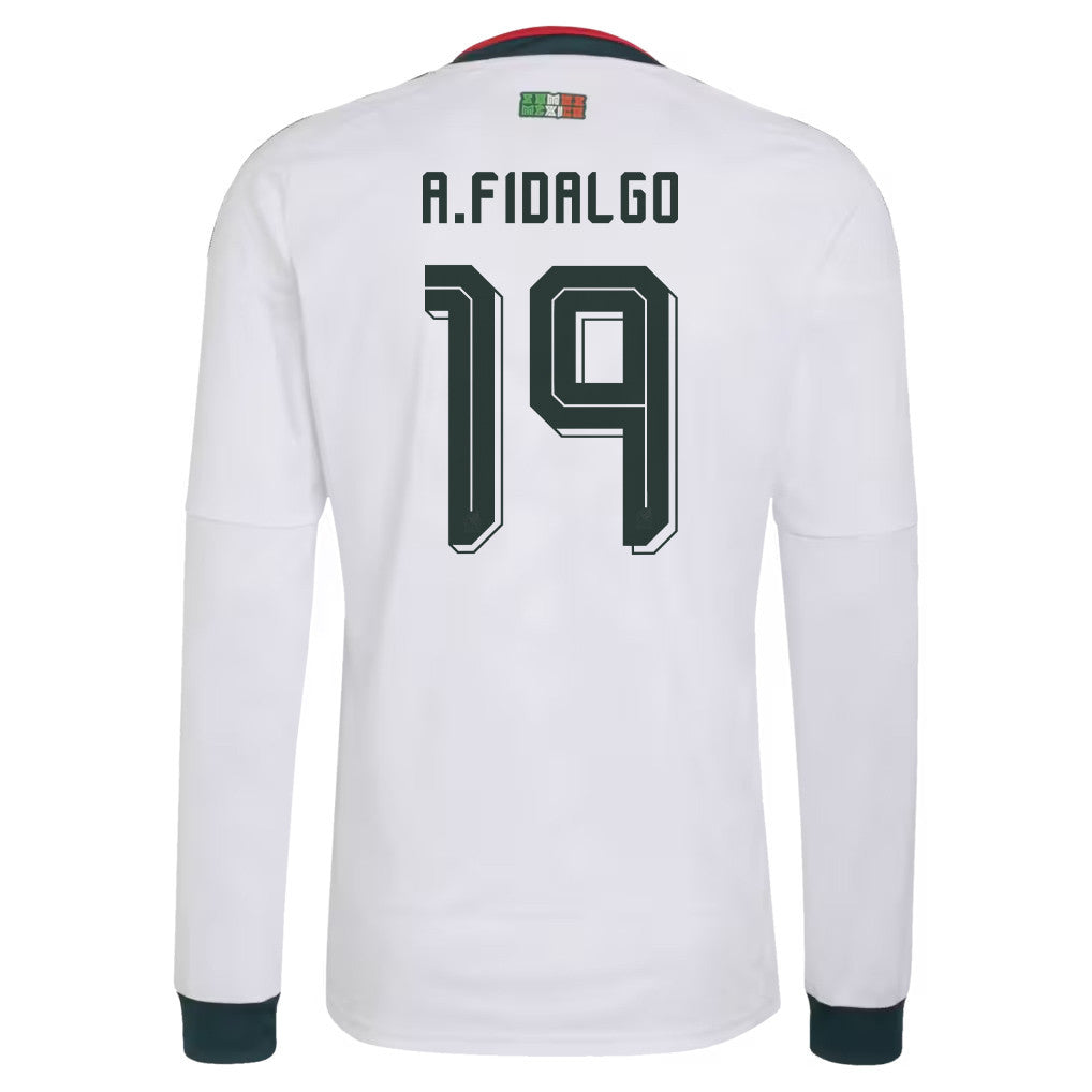 Álvaro Fidalgo 19 Mexico National Team 2026 Away Long Sleeve Jersey - White