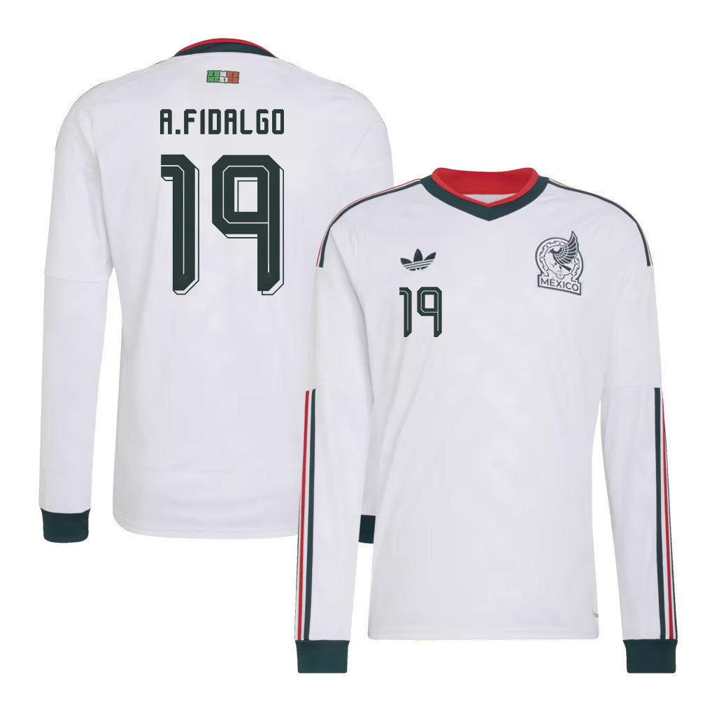 Álvaro Fidalgo 19 Mexico National Team 2026 Away Long Sleeve Jersey - White