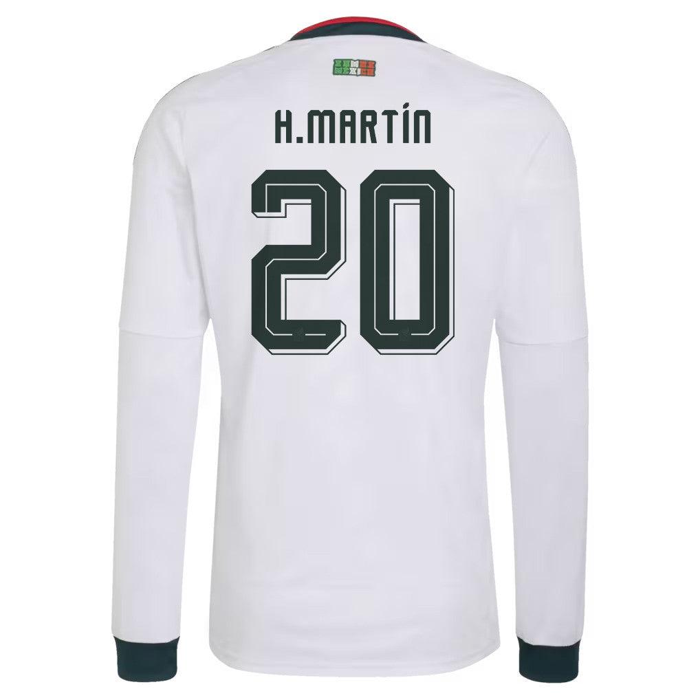 Henry Martín 20 Mexico National Team 2026 Away Long Sleeve Jersey - White