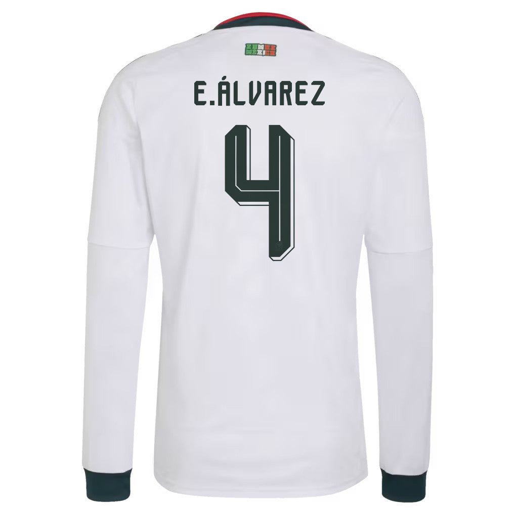 Edson Álvarez 4 Mexico National Team 2026 Away Long Sleeve Jersey - White