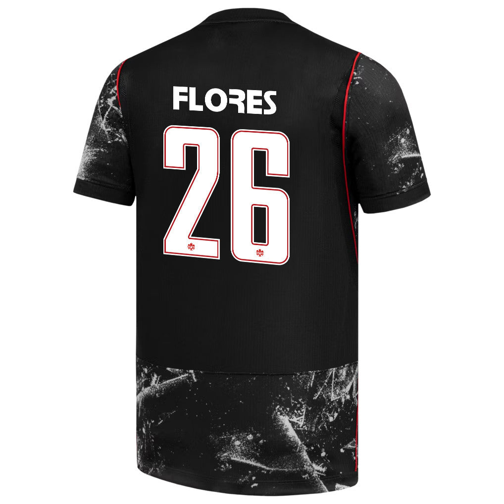 Marcelo Flores 26 Canada National Team 2026 x World Cup Patch Away Jersey - Black, Men