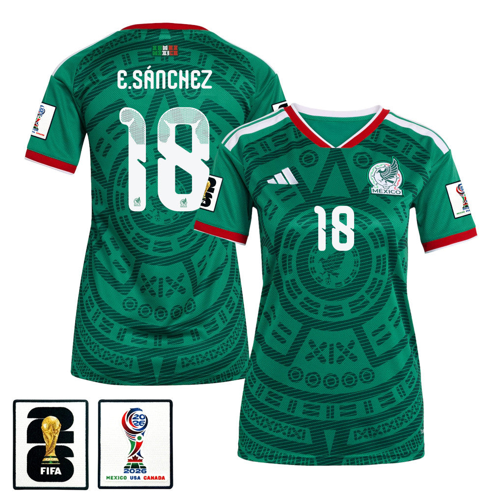 Érick Sánchez 18 Women's Mexico National Team 2026 Home Jersey - Green