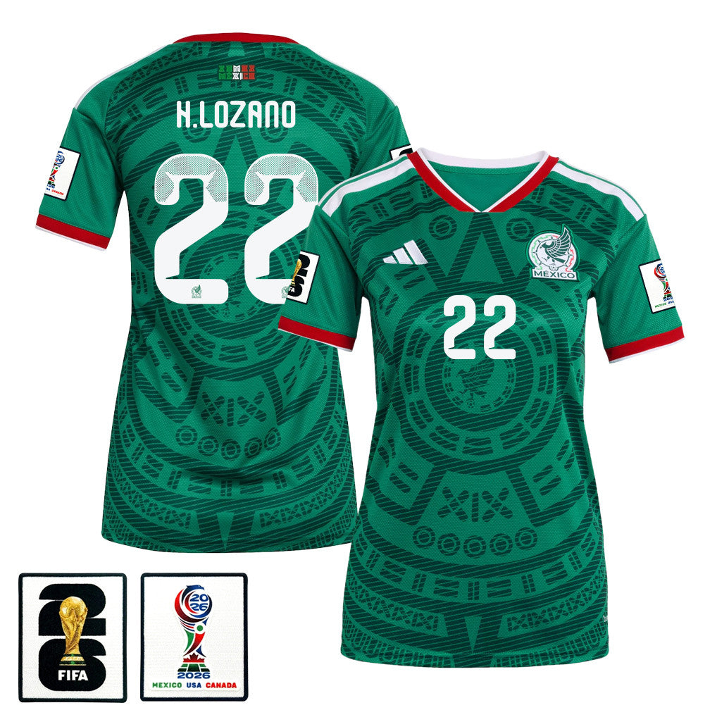 Hirving Lozano 22 Women's Mexico National Team 2026 Home Jersey - Green