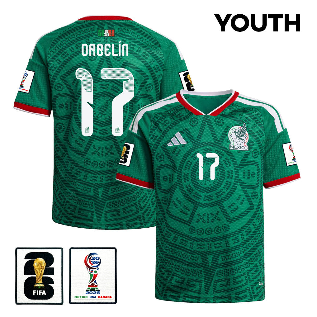 Orbelín Pineda 17 Youth Mexico National Team 2026 Home Jersey - Green