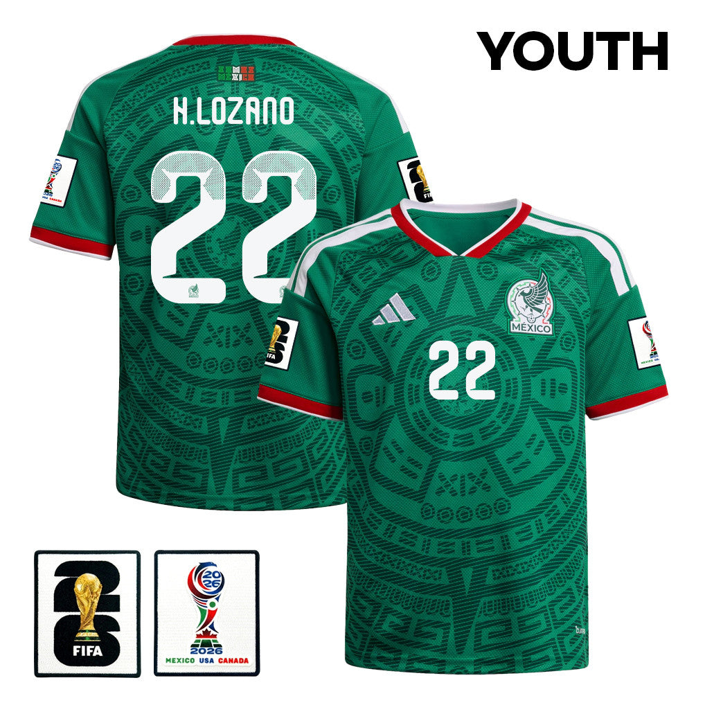Hirving Lozano 22 Youth Mexico National Team 2026 Home Jersey - Green