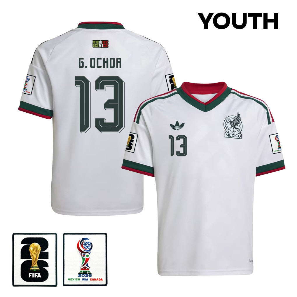 Guillermo Ochoa 13 Youth Mexico National Team 2026 Away Jersey - White