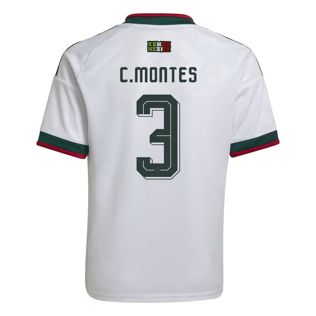 César Montes 3 Youth Mexico National Team 2026 Away Jersey - White