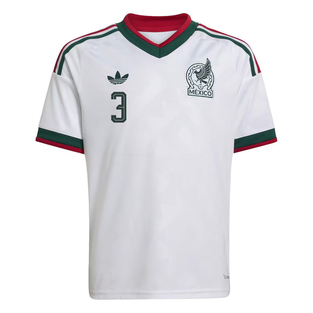 César Montes 3 Youth Mexico National Team 2026 Away Jersey - White
