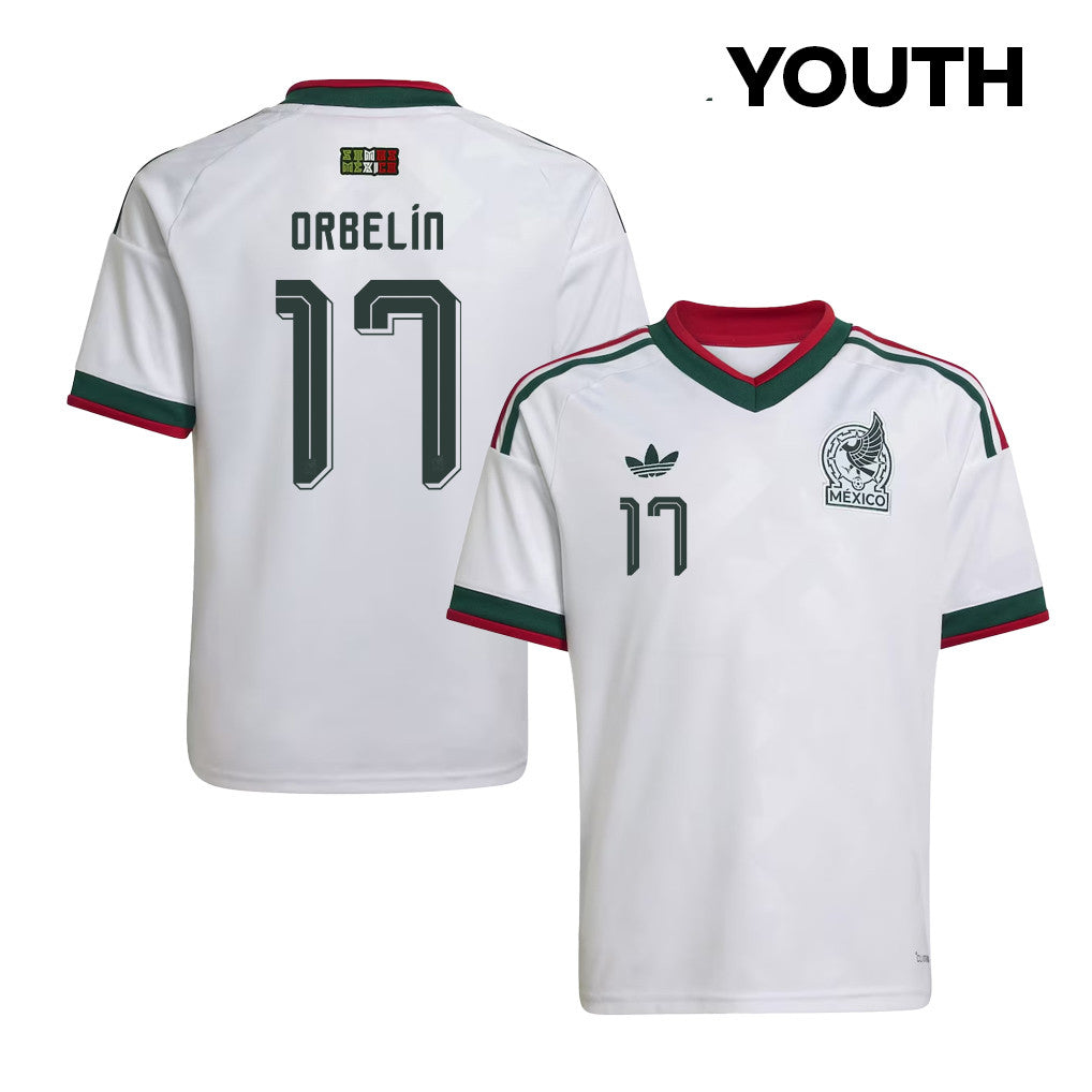 Orbelín Pineda 17 Youth Mexico National Team 2026 Away Jersey - White