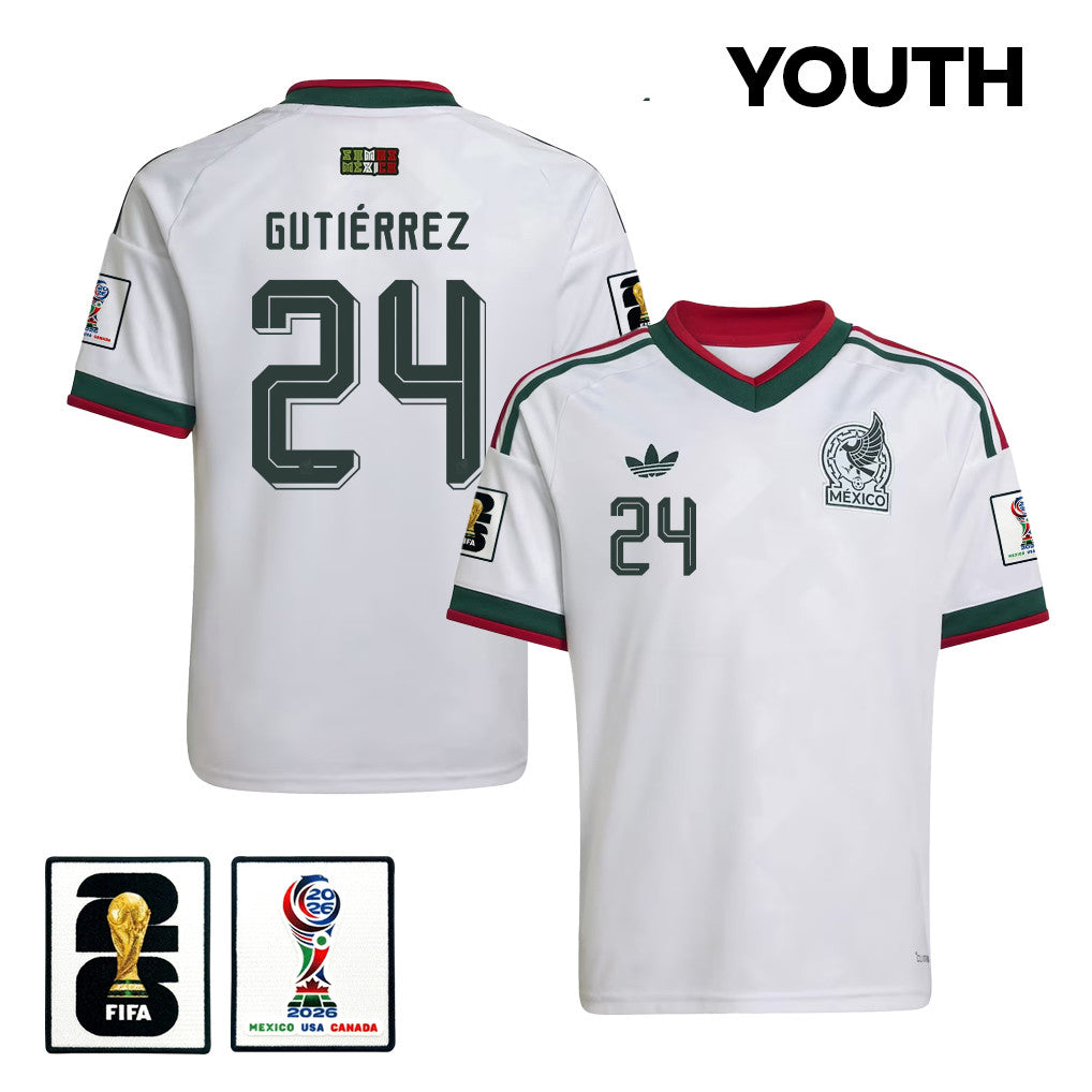 Brian Gutiérrez 24 Youth Mexico National Team 2026 Away Jersey - White