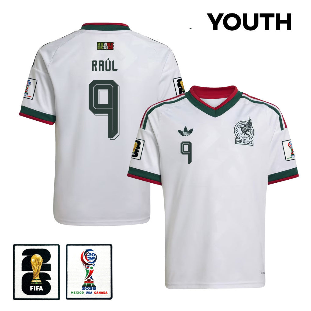Raúl Jiménez 9 Youth Mexico National Team 2026 Away Jersey - White