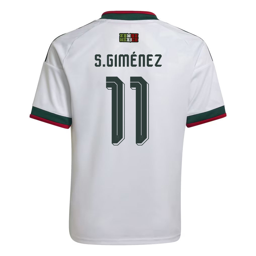 Santiago Giménez 11 Youth Mexico National Team 2026 Away Jersey - White