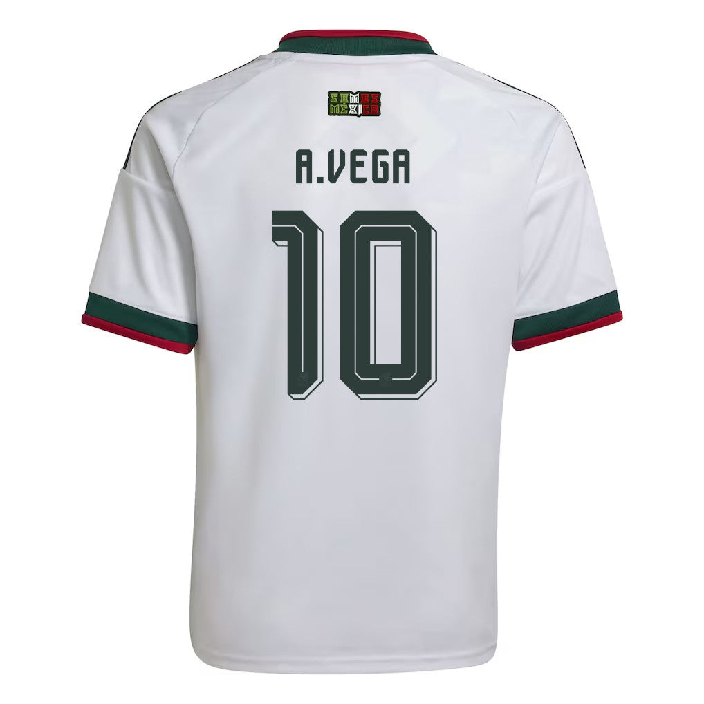 Alexis Vega 10 Youth Mexico National Team 2026 Away Jersey - White