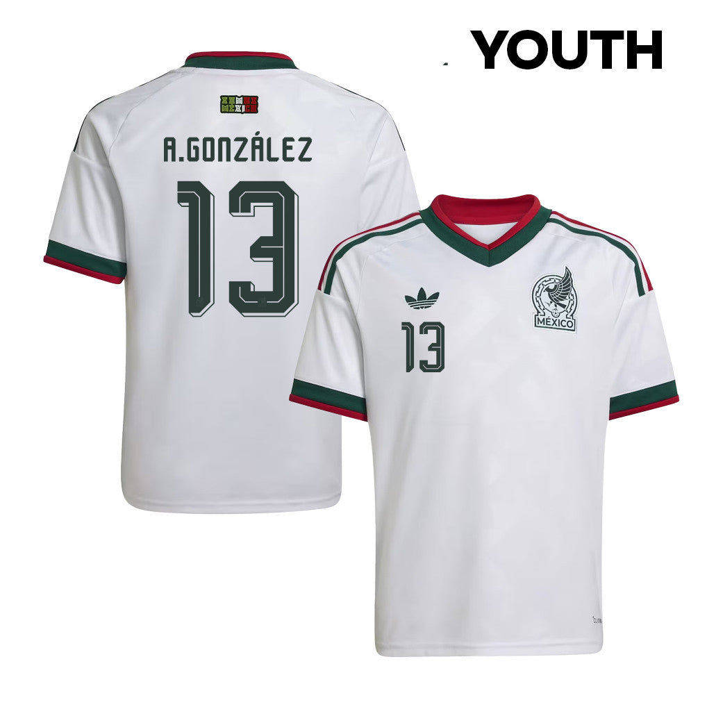 Armando González 13 Youth Mexico National Team 2026 Away Jersey - White