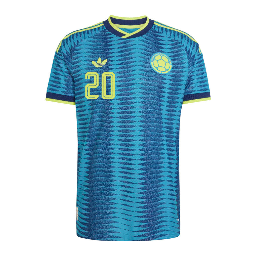 Juan Fernando Quintero 20 Colombia National Team 2026 Away Jersey - Turquoise, Men