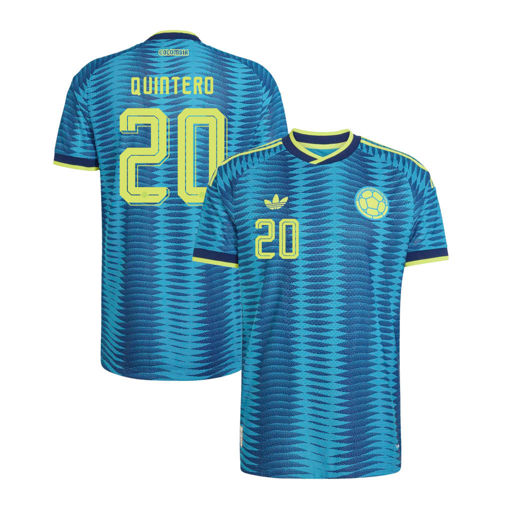 Juan Fernando Quintero 20 Colombia National Team 2026 Away Jersey - Turquoise, Men