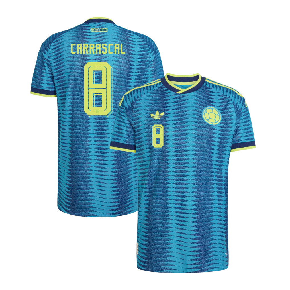 Jorge Carrascal 8 Colombia National Team 2026 Away Jersey - Turquoise, Men
