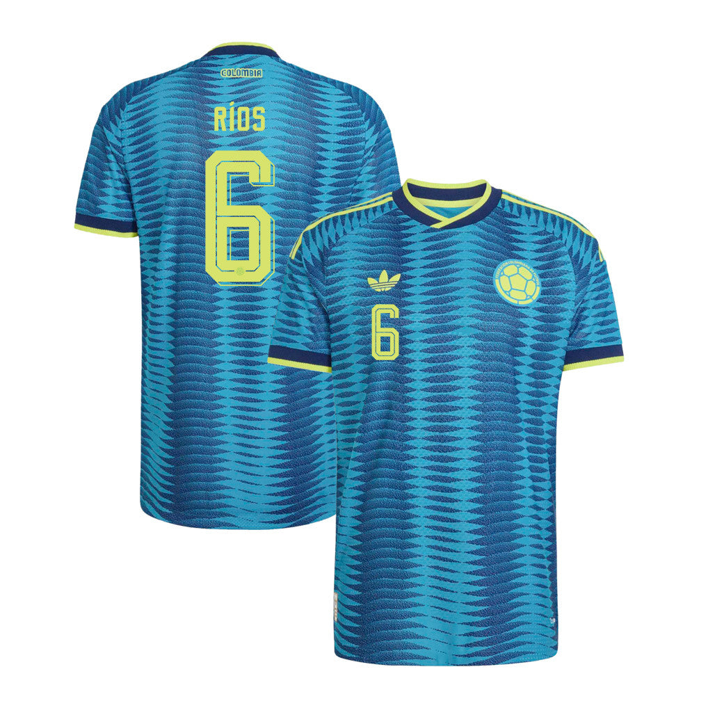 Richard Ríos 6 Colombia National Team 2026 Away Jersey - Turquoise, Men