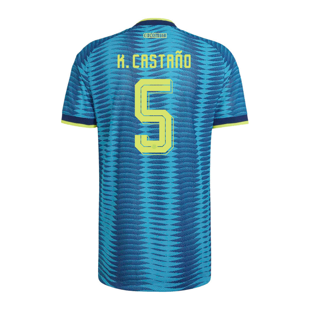 Kevin Castaño 5 Colombia National Team 2026 Away Jersey - Turquoise, Men