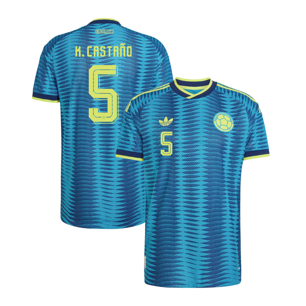 Kevin Castaño 5 Colombia National Team 2026 Away Jersey - Turquoise, Men