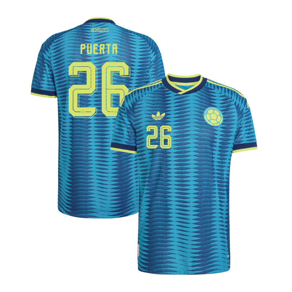 Gustavo Puerta 26 Colombia National Team 2026 Away Jersey - Turquoise, Men