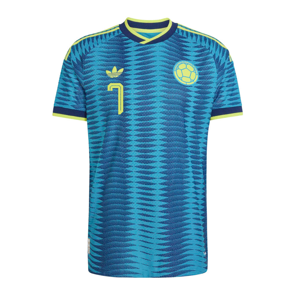 Luis Diaz 7 Colombia National Team 2026 Away Jersey - Turquoise, Men