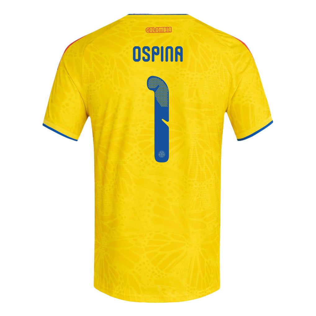 David Ospina 1 Colombia National Team 2026 Home Jersey - Yellow, Men