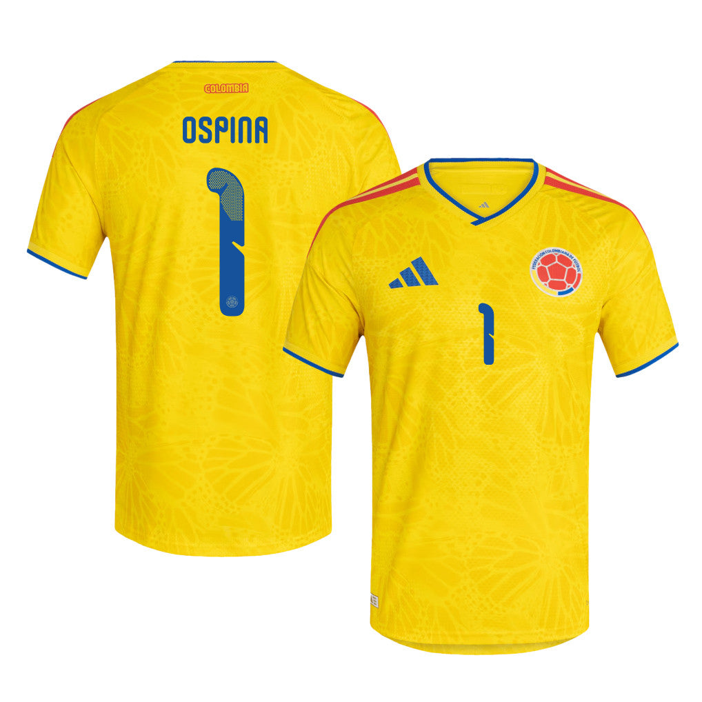 David Ospina 1 Colombia National Team 2026 Home Jersey - Yellow, Men