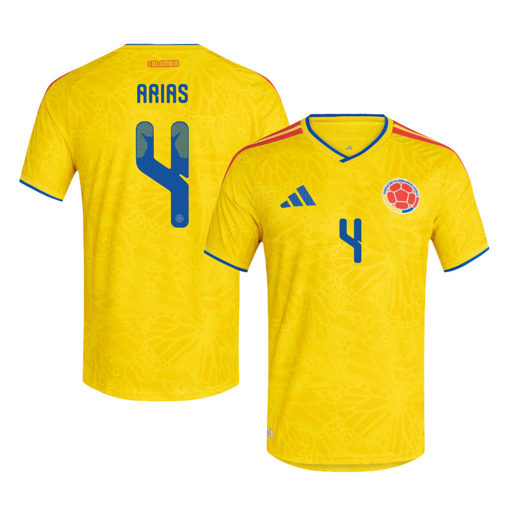 Santiago Arias 4 Colombia National Team 2026 Home Jersey - Yellow, Men