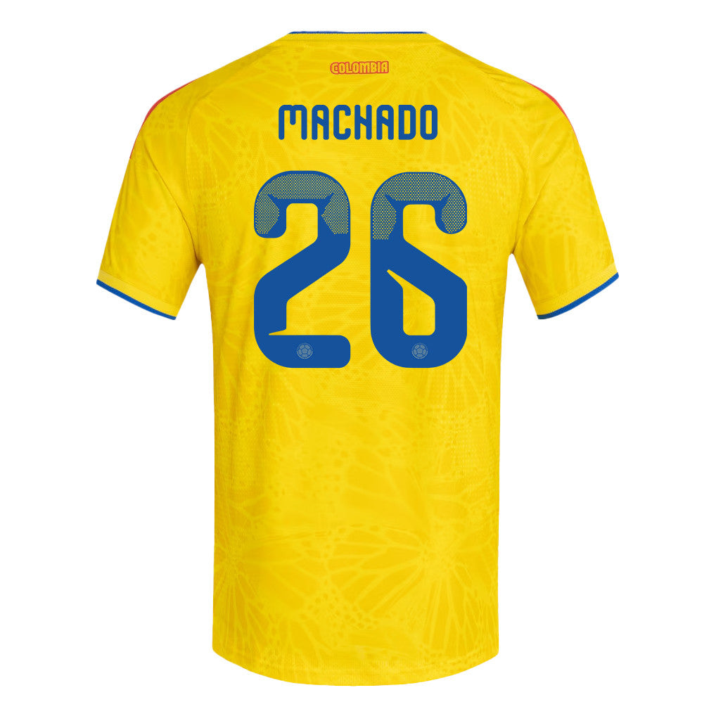 Deiver Machado 26 Colombia National Team 2026 x World Cup Patch Home Jersey - Yellow, Men