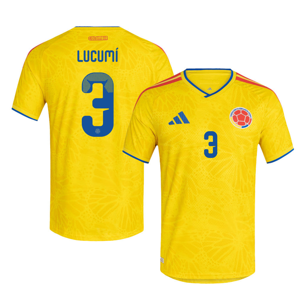 Jhon Lucumí 3 Colombia National Team 2026 Home Jersey - Yellow, Men