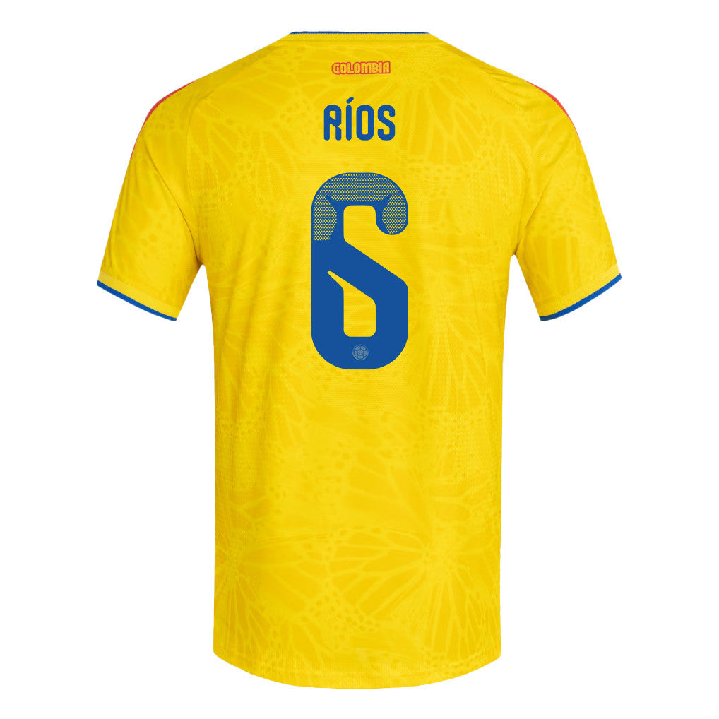 Richard Ríos 6 Colombia National Team 2026 Home Jersey - Yellow, Men