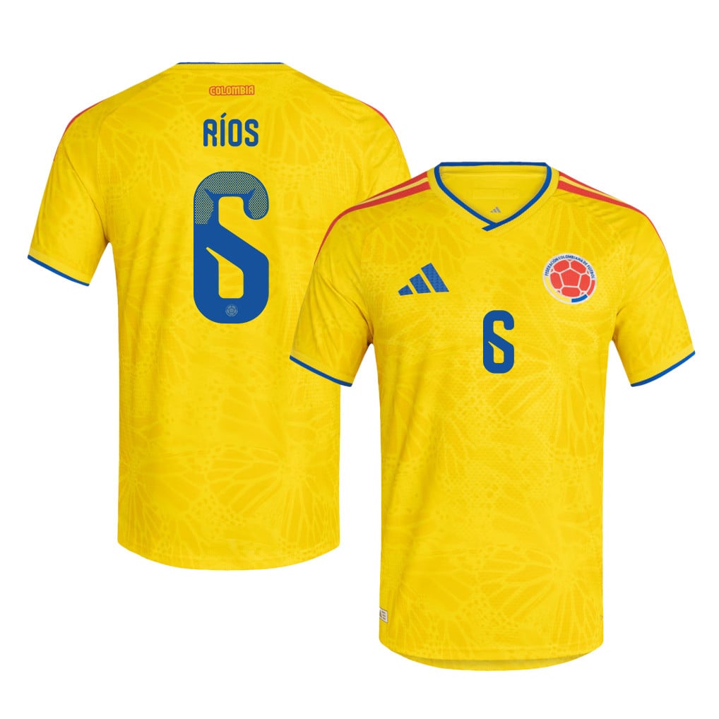Richard Ríos 6 Colombia National Team 2026 Home Jersey - Yellow, Men