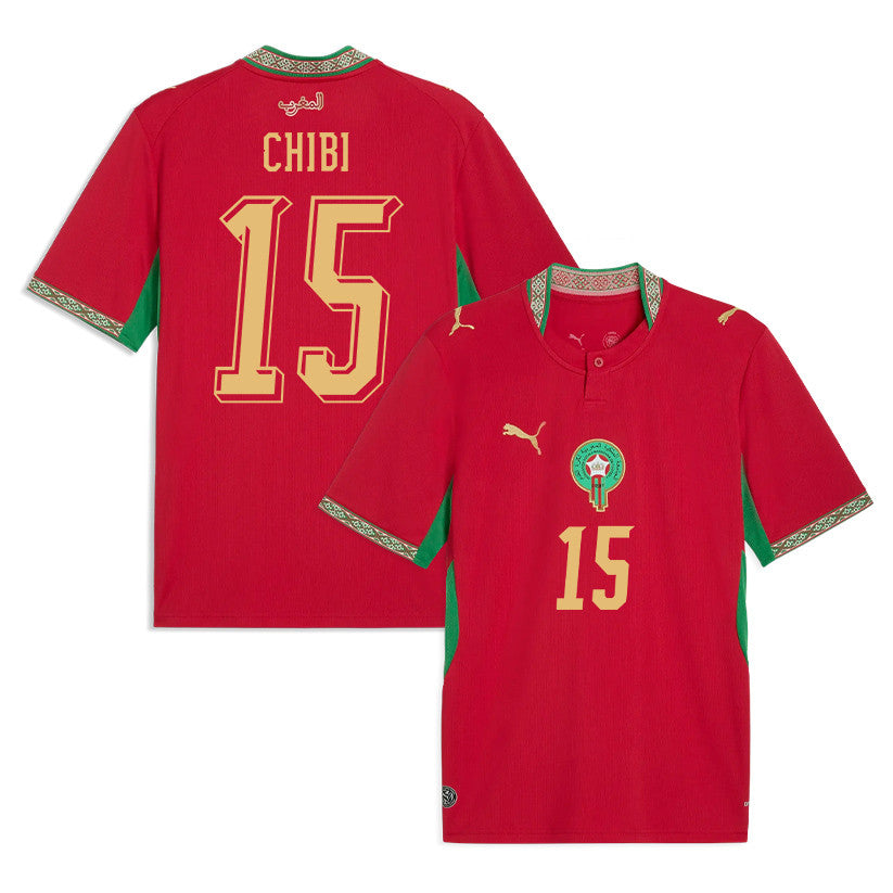 Mohamed Chibi 15 Morocco National Team 2026 Home Jersey - Red, Men