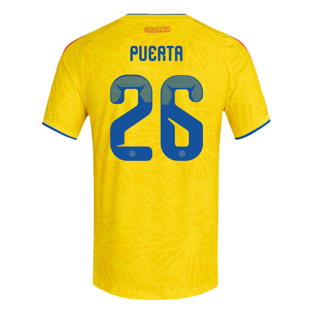 Gustavo Puerta 26 Colombia National Team 2026 Home Jersey - Yellow, Men