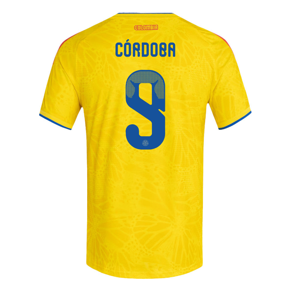 Jhon Córdoba 9 Colombia National Team 2026 Home Jersey - Yellow, Men