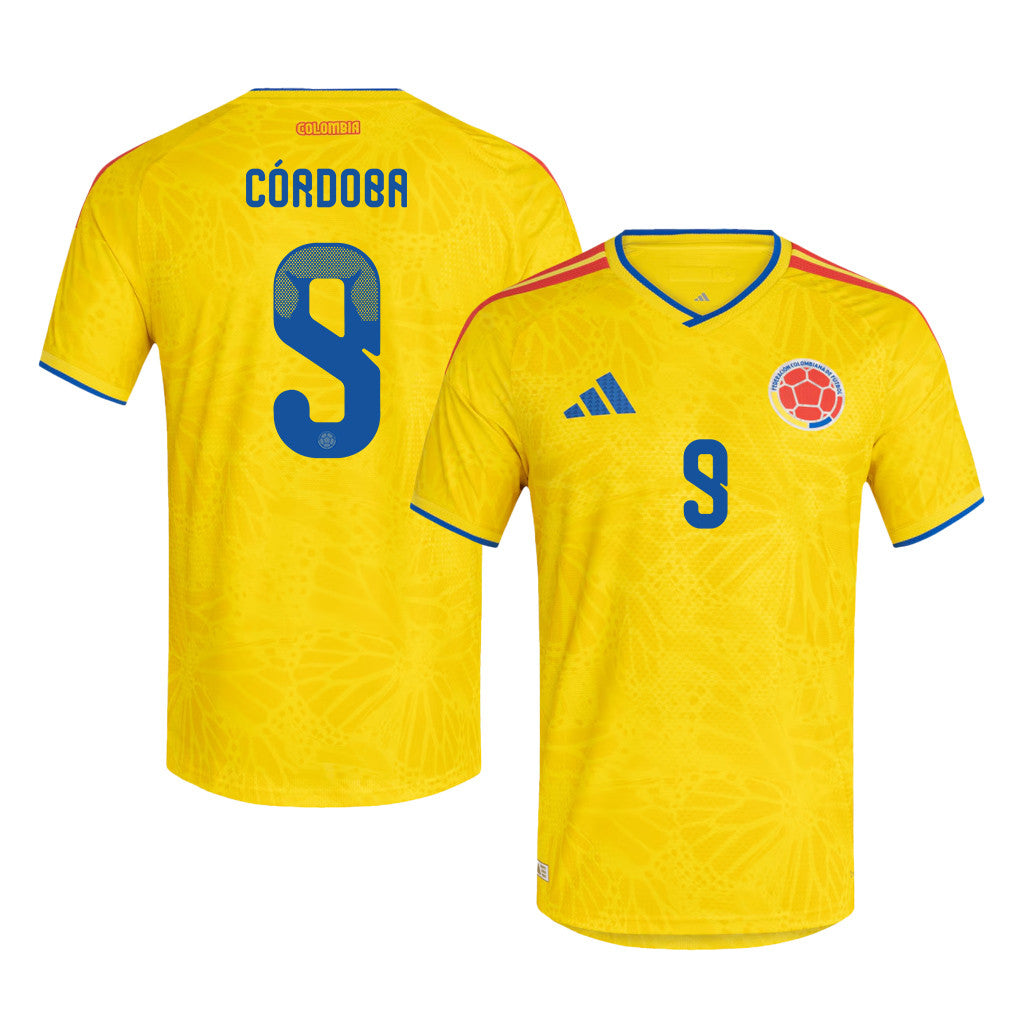 Jhon Córdoba 9 Colombia National Team 2026 Home Jersey - Yellow, Men