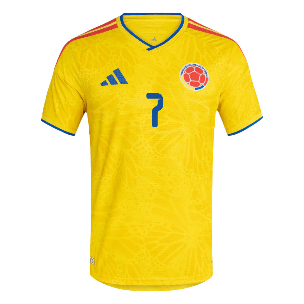 Luis Diaz 7 Colombia National Team 2026 Home Jersey - Yellow, Men