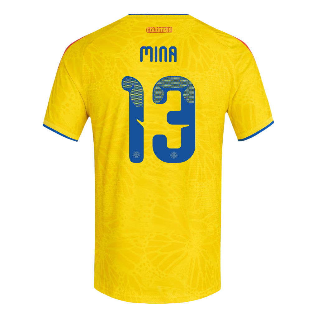 Yerry Mina 13 Colombia National Team 2026 Home Jersey - Yellow, Men