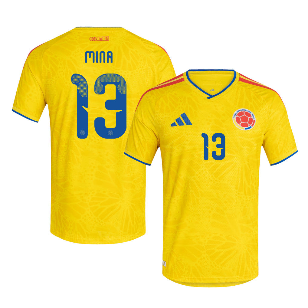 Yerry Mina 13 Colombia National Team 2026 Home Jersey - Yellow, Men