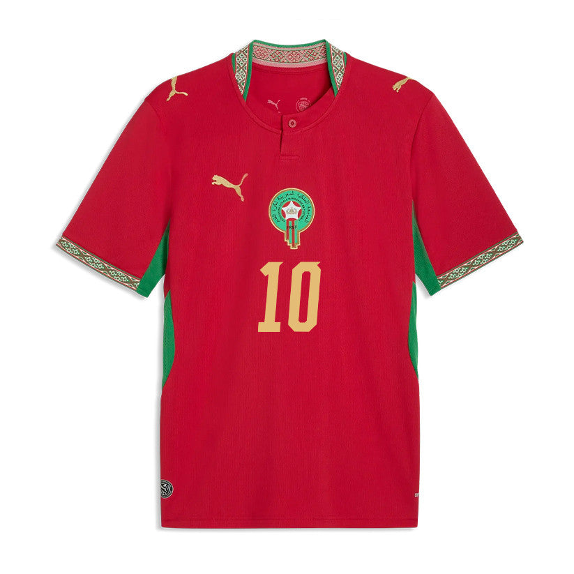 Ayoub El Kaabi 10 Morocco National Team 2026 Home Jersey - Red, Men