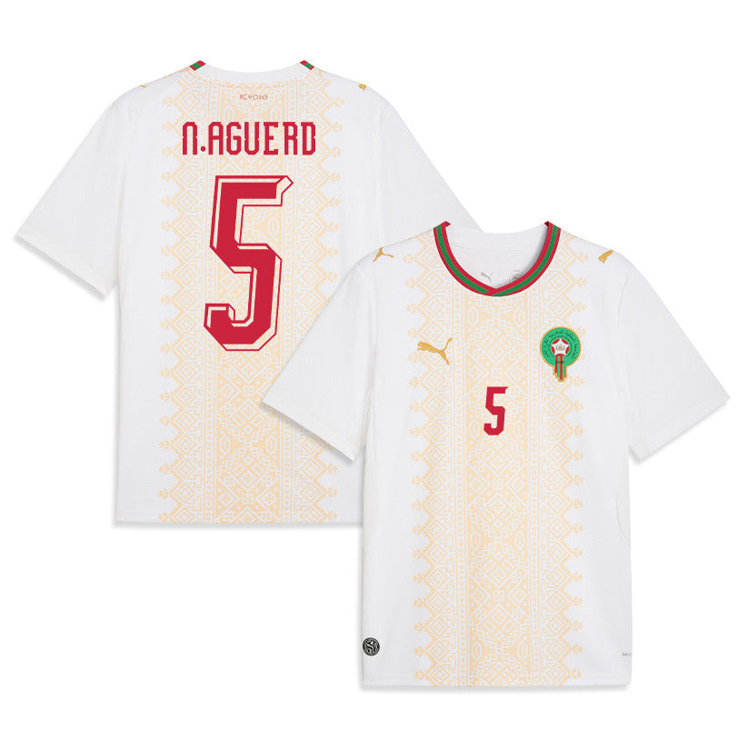 Nayef Aguerd 5 Morocco National Team 2026 Away Jersey - White, Men