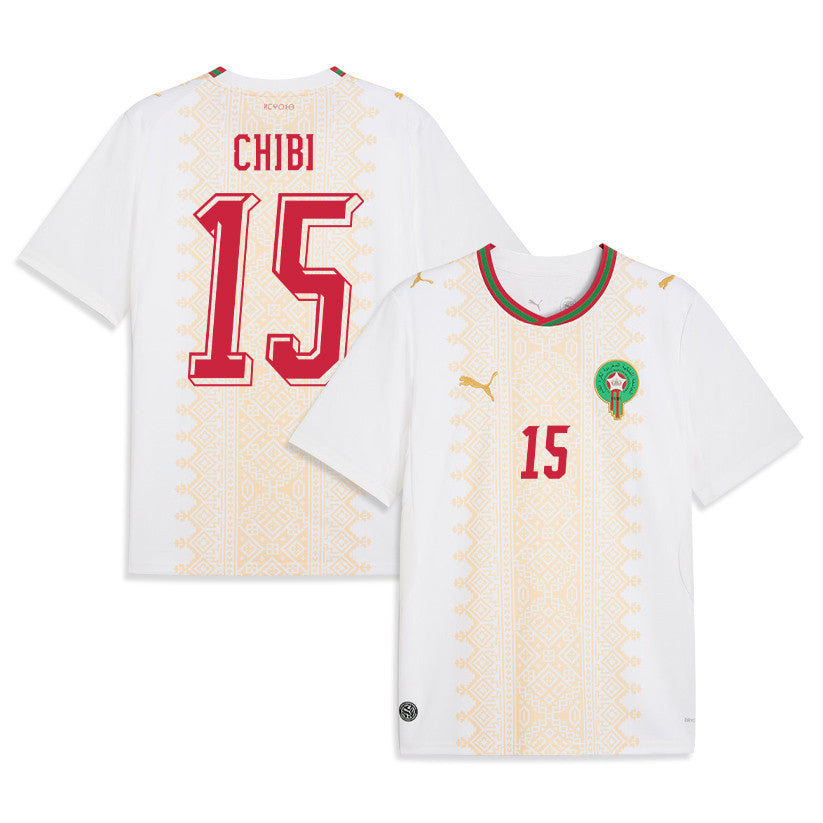 Mohamed Chibi 15 Morocco National Team 2026 Away Jersey - White, Men