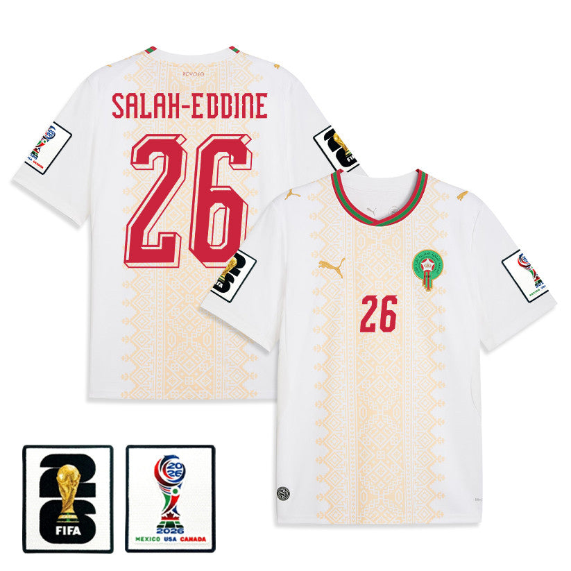 Anass Salah-Eddine 26 Morocco National Team 2026 Away Jersey - White, Men