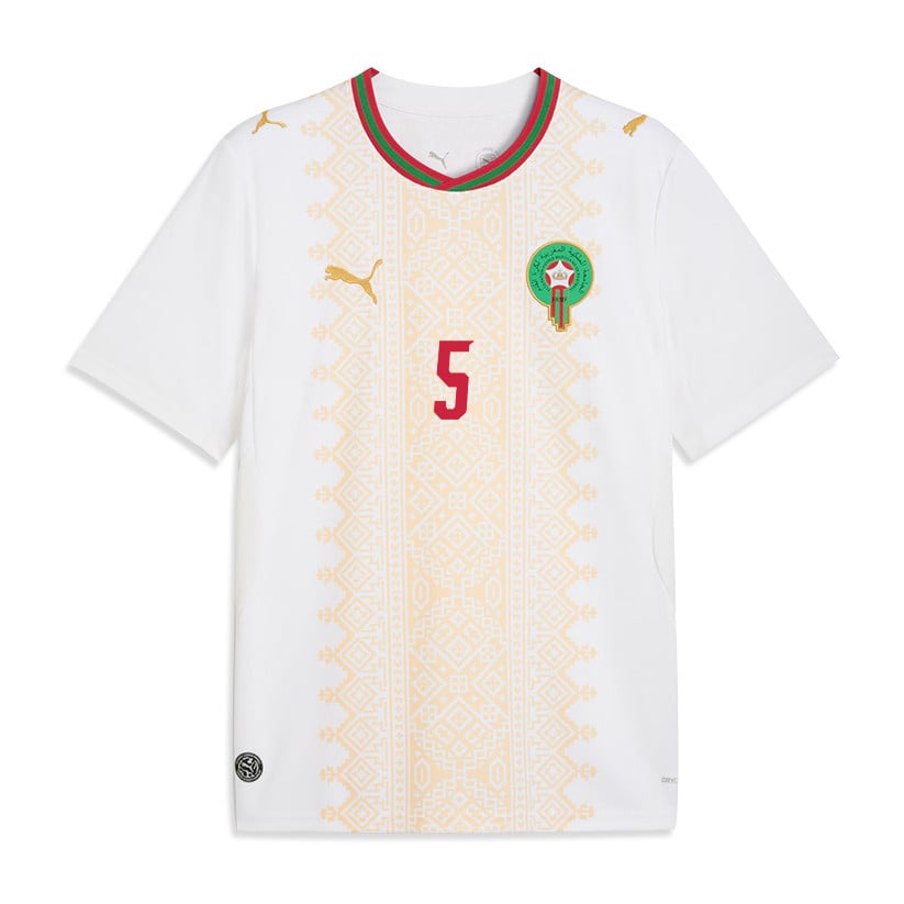 Abdelhamid Aït Boudlal 5 Morocco National Team 2026 Away Jersey - White, Men