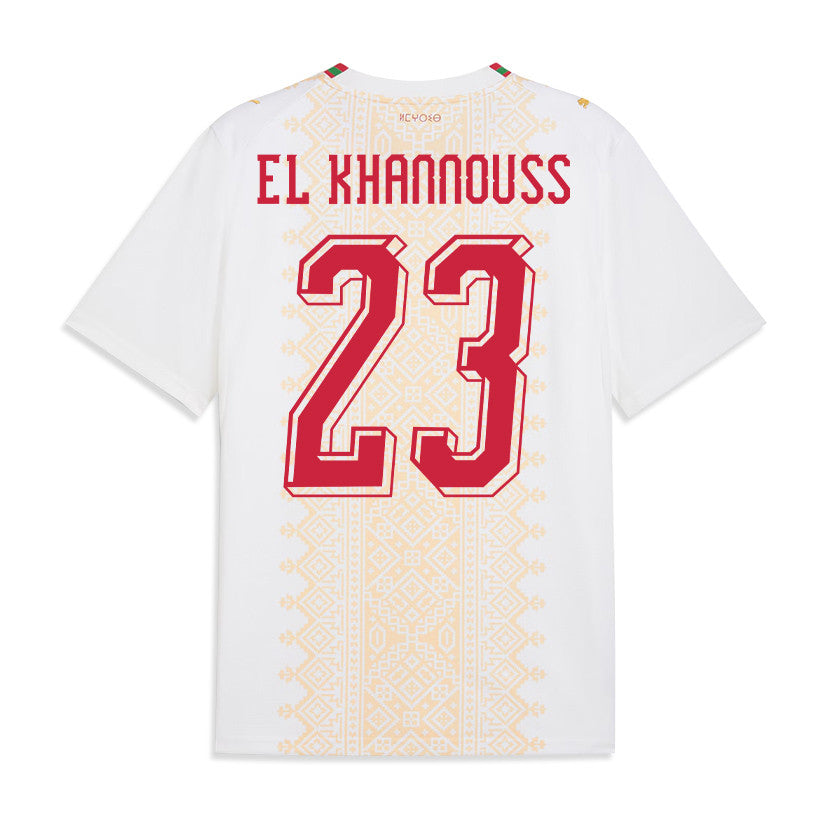 Bilal El Khannouss 23 Morocco National Team 2026 Away Jersey - White, Men
