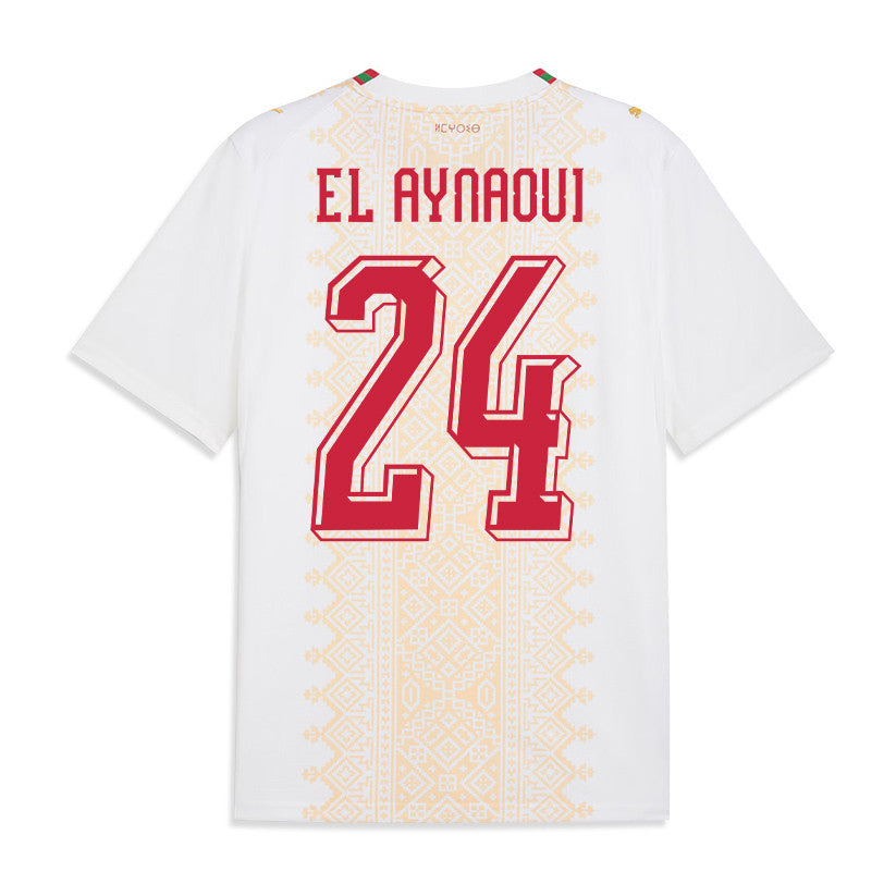 Neil El Aynaoui 24 Morocco National Team 2026 Away Jersey - White, Men
