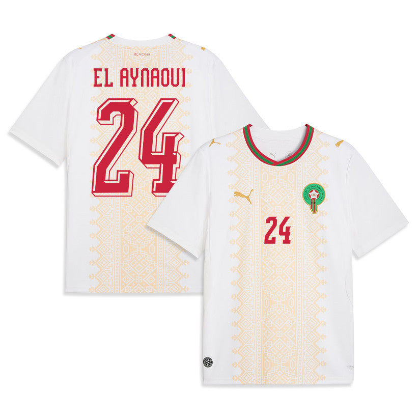 Neil El Aynaoui 24 Morocco National Team 2026 Away Jersey - White, Men