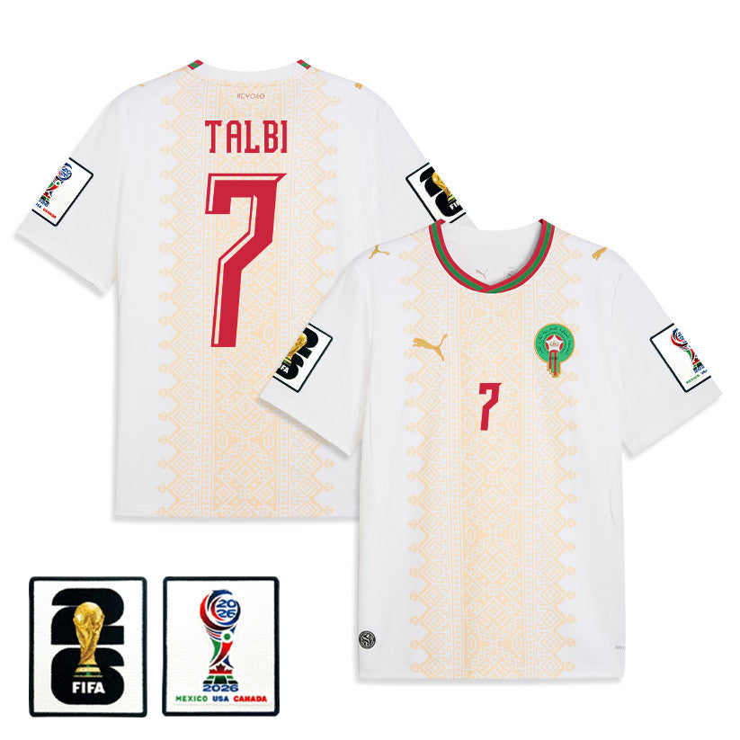 Chemsdine Talbi 7 Morocco National Team 2026 Away Jersey - White, Men